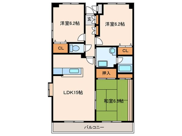 インペリアル大賀Ⅱの物件間取画像